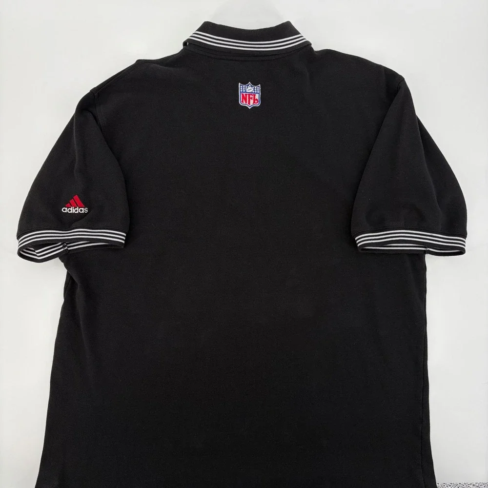 NFL Adidas Polo Shirt Mens Large Tampa Bay Buccaneers Black Football Fan‎ Sporty